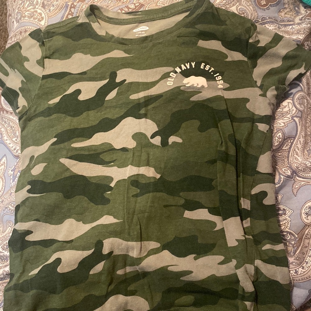 a camo shirt from Old Navy